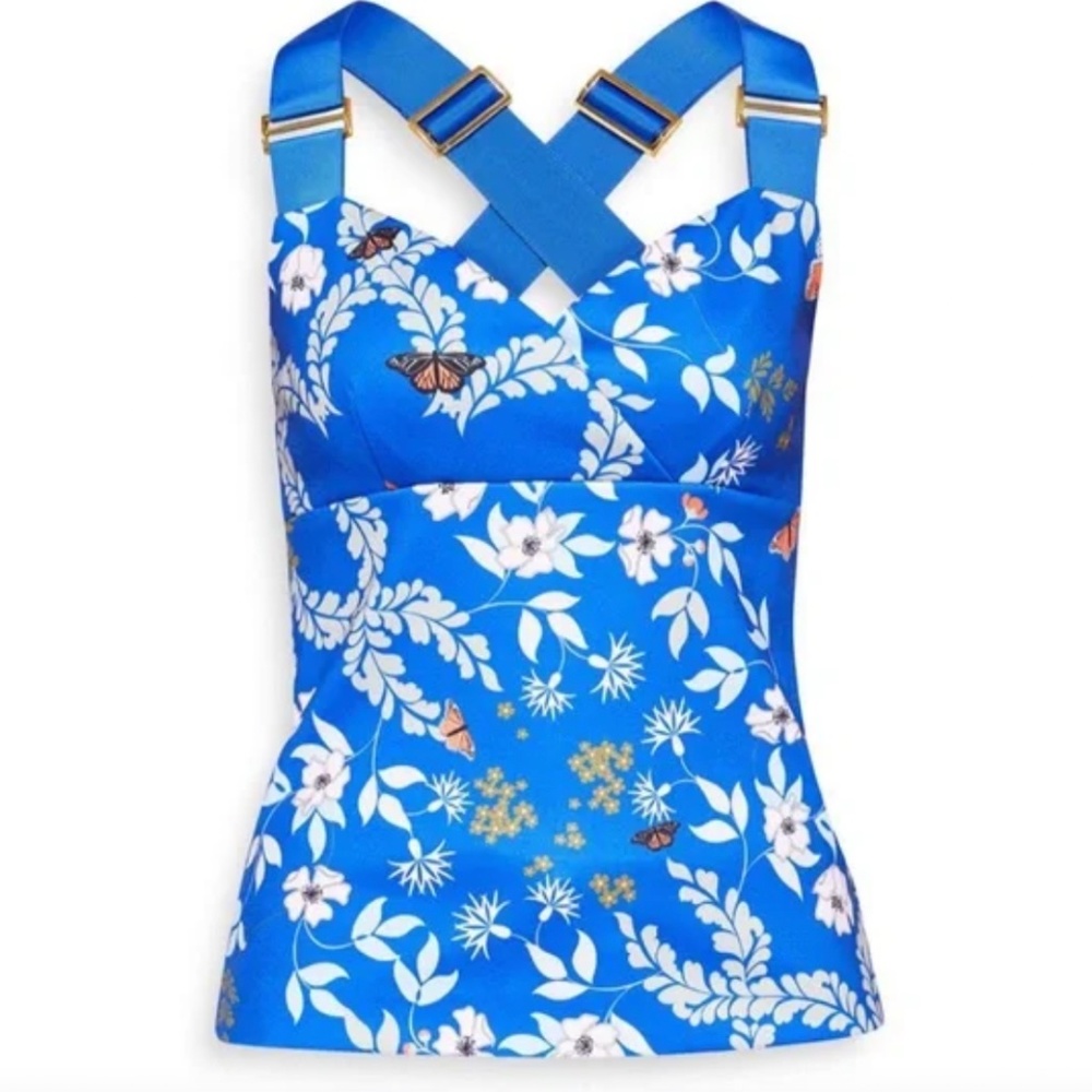 NWT Ted Baker Blue Kyoto Gardens Cross-over TopTop - size 1